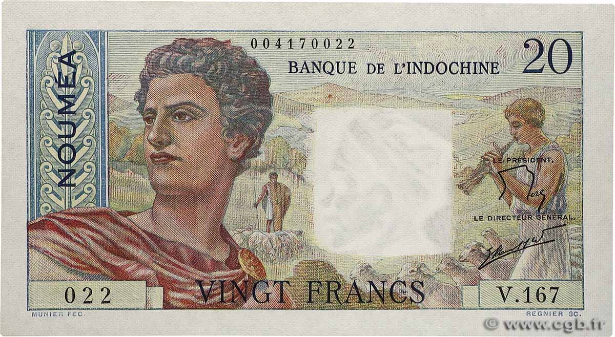 20 Francs NOUVELLE CALÉDONIE  1963 P.50c NEUF