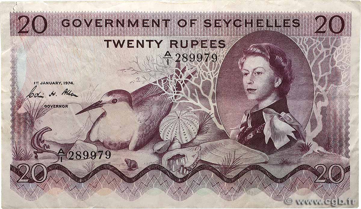 20 Rupees SEYCHELLEN  1974 P.16c fSS