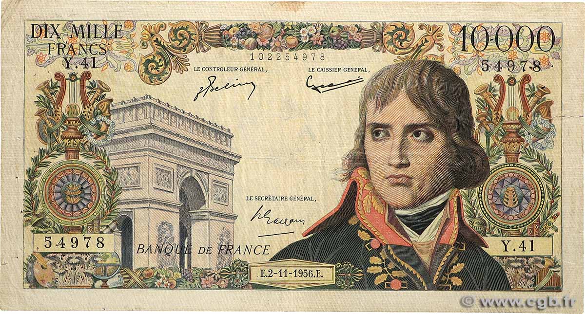 10000 Francs BONAPARTE FRANCE  1956 F.51.05 TB
