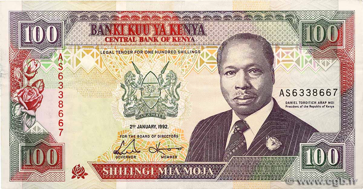100 Shillings KENIA  1992 P.27d SS