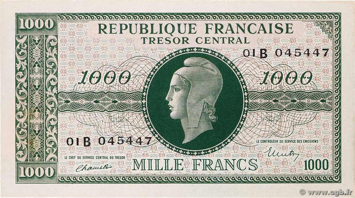 1000 Francs MARIANNE BANQUE D&nbsp;ANGLETERRE FRANCE  1945 VF.12.02 XF
