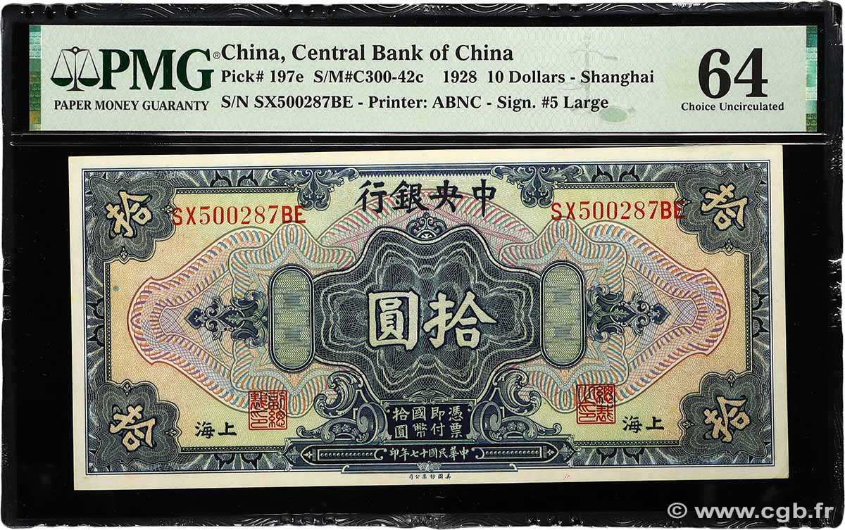 10 Dollars CHINA Shanghaï 1928 P.0197e fST+