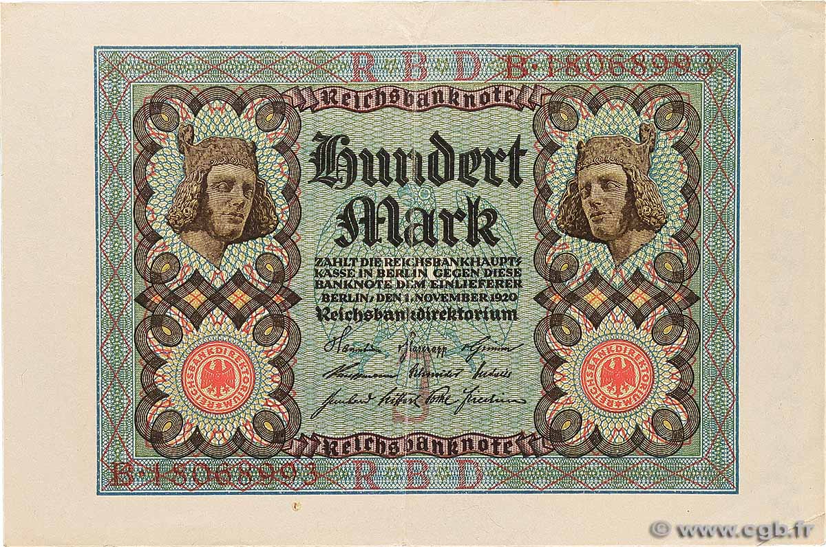 100 Mark ALLEMAGNE  1920 P.069b SUP