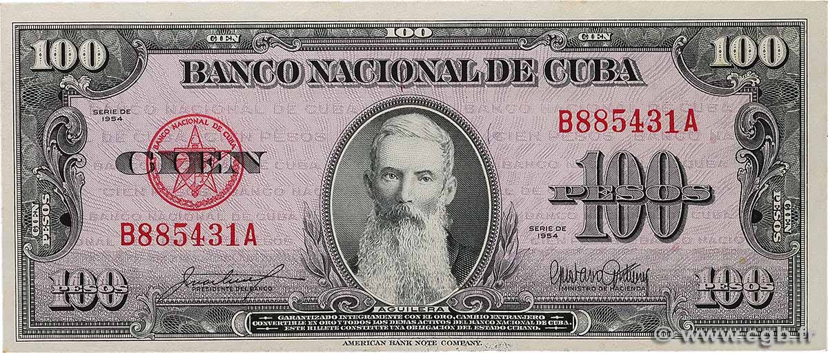 100 Pesos CUBA  1954 P.082b UNC-