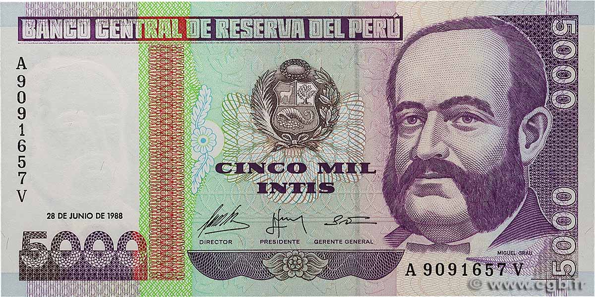5000 Intis PÉROU  1988 P.138 NEUF