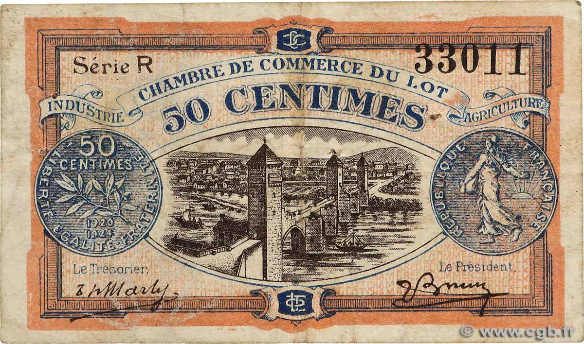 50 Centimes FRANCE regionalismo e varie Cahors 1920 JP.035.25 q.BB
