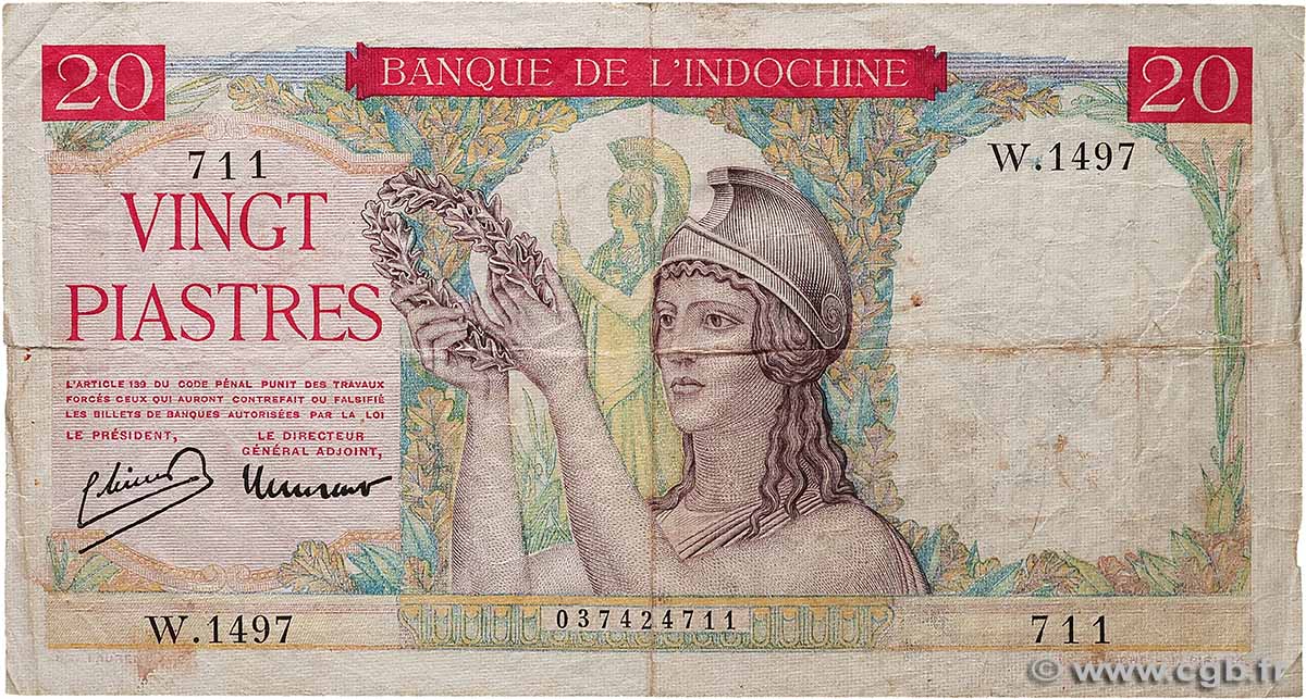 10 Piastres INDOCHINE FRANÇAISE  1949 P.081a pr.TB