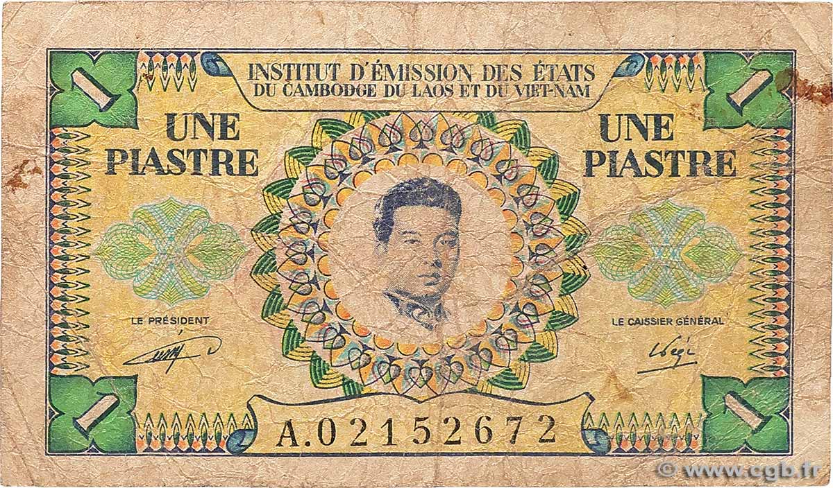 1 Piastre - 1 Riel INDOCHINE FRANÇAISE  1953 P.093 pr.B