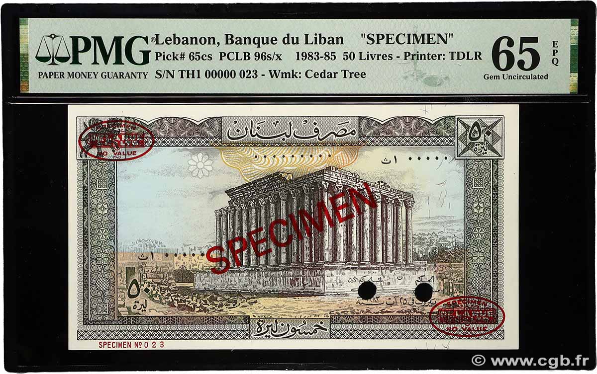 50 Livres Spécimen LIBANON  1983 P.065cs ST