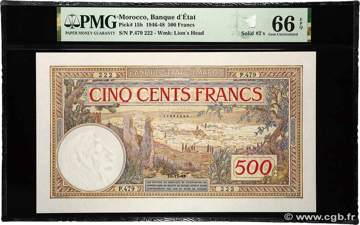 500 Francs MAROC  1948 P.15b NEUF