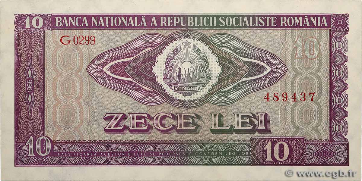 10 Lei ROMANIA  1966 P.094a UNC