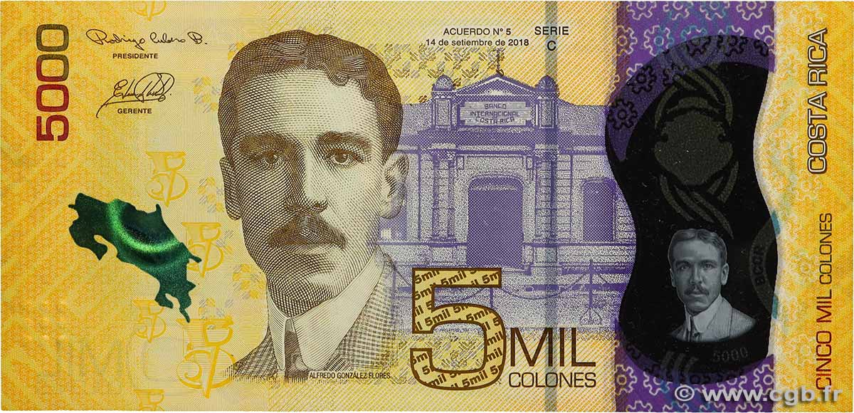5000 Colones COSTA RICA  2018 P.282 ST