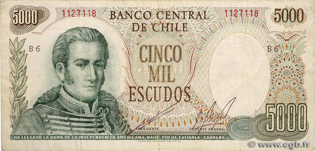 5000 Escudos CILE  1974 P.147b q.BB