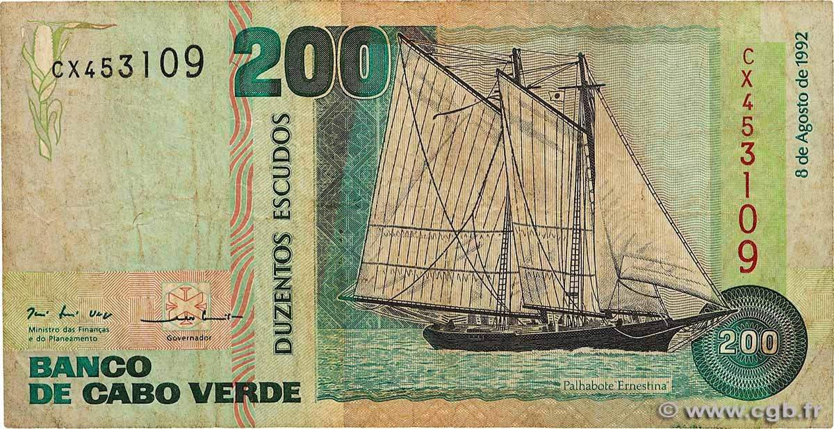 200 Escudos KAPE VERDE  1992 P.63 fS