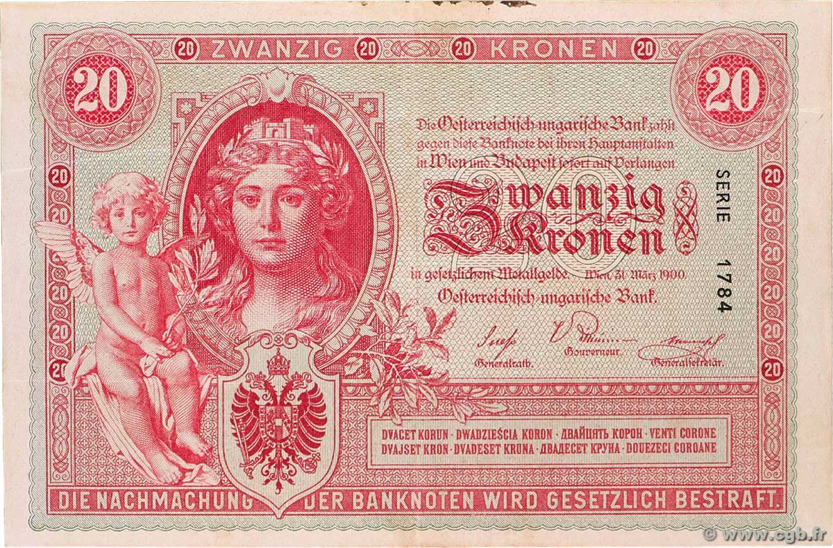 20 Kronen AUSTRIA  1900 P.005 q.SPL