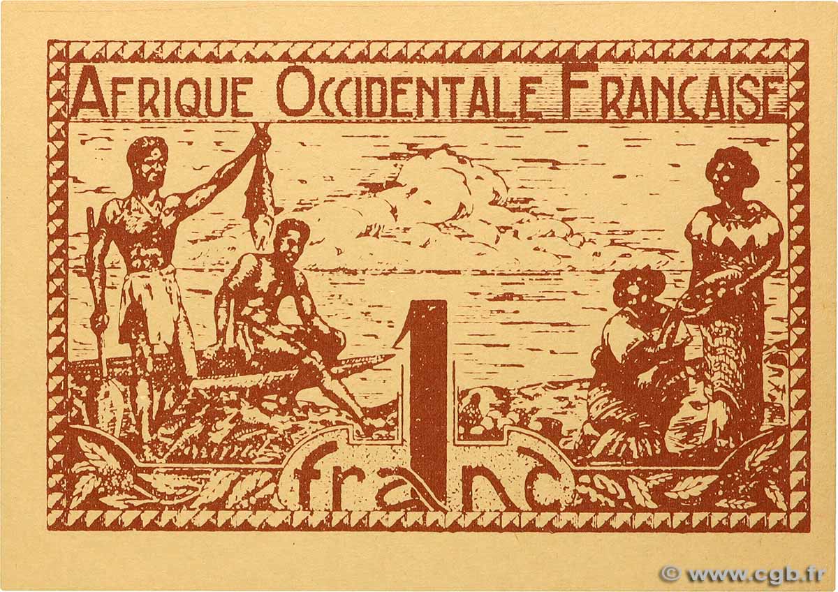 1 Franc FRENCH WEST AFRICA  1944 P.34b ST