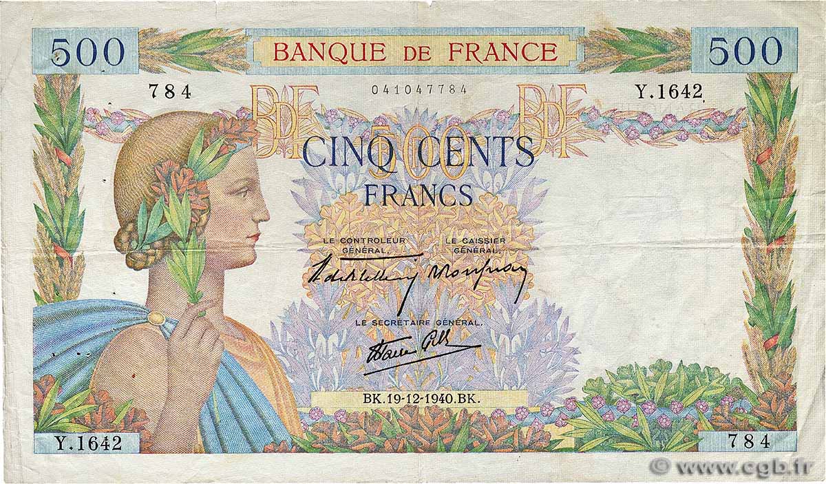 500 Francs LA PAIX FRANCIA  1940 F.32.11 MB