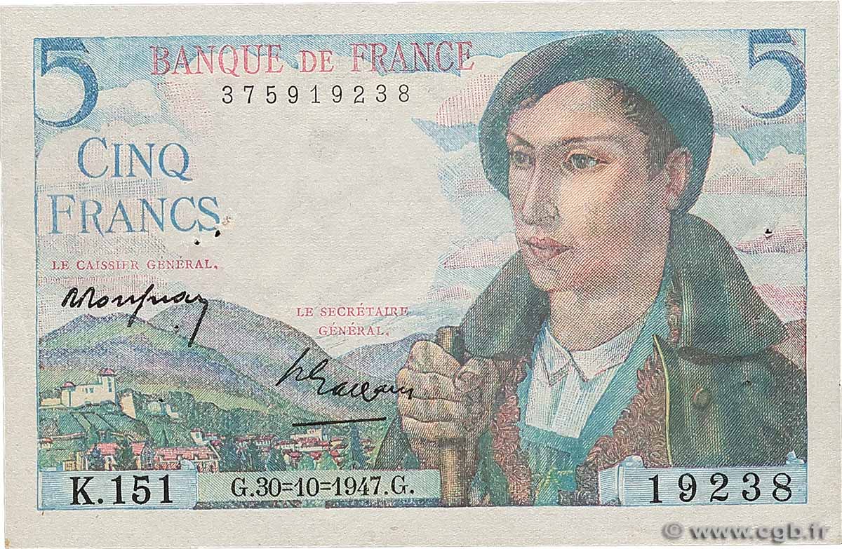 5 Francs BERGER FRANCIA  1947 F.05.07 q.SPL
