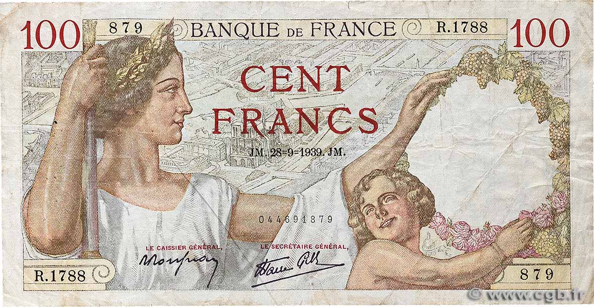 100 Francs SULLY FRANCIA  1939 F.26.08 MB