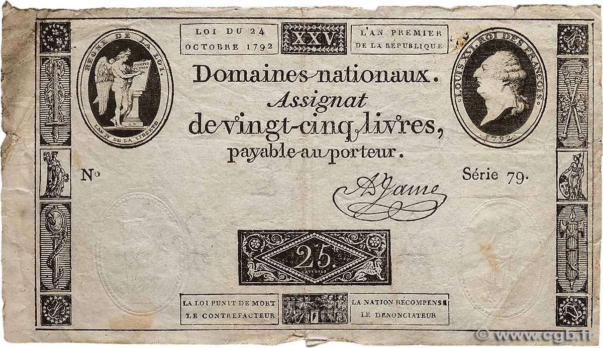 25 Livres FRANCIA  1791 Ass.22a MB