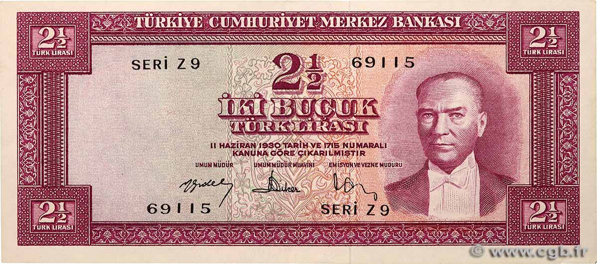 2 1/2 Lira TÜRKEI  1957 P.152a VZ