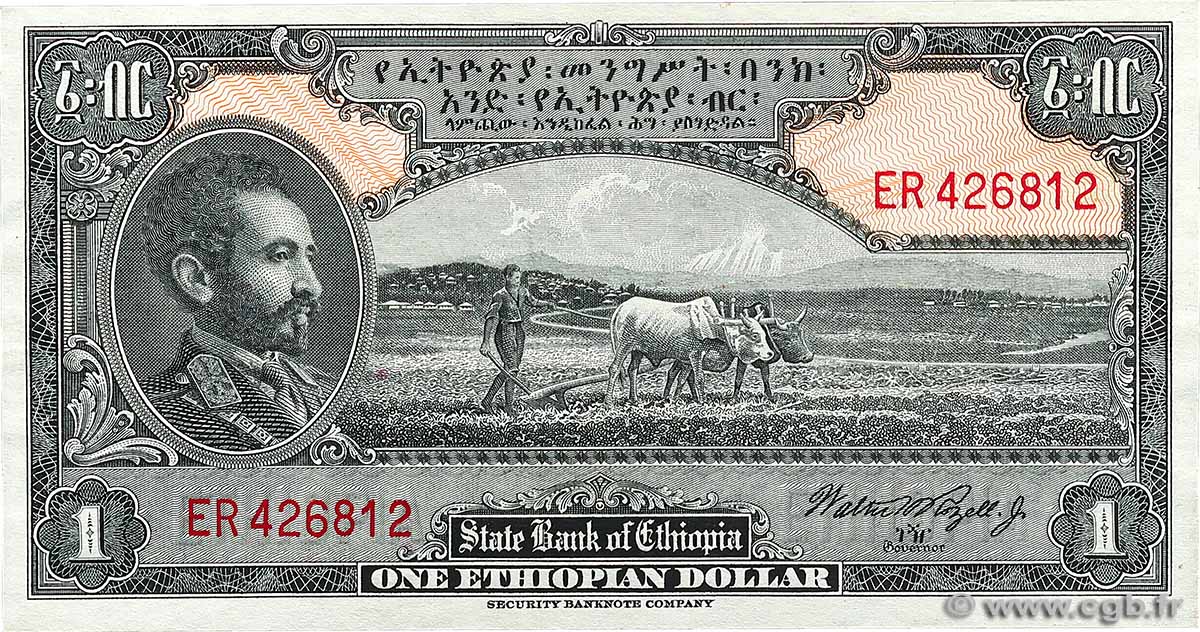 1 Dollar ÄTHIOPEN  1945 P.12c VZ