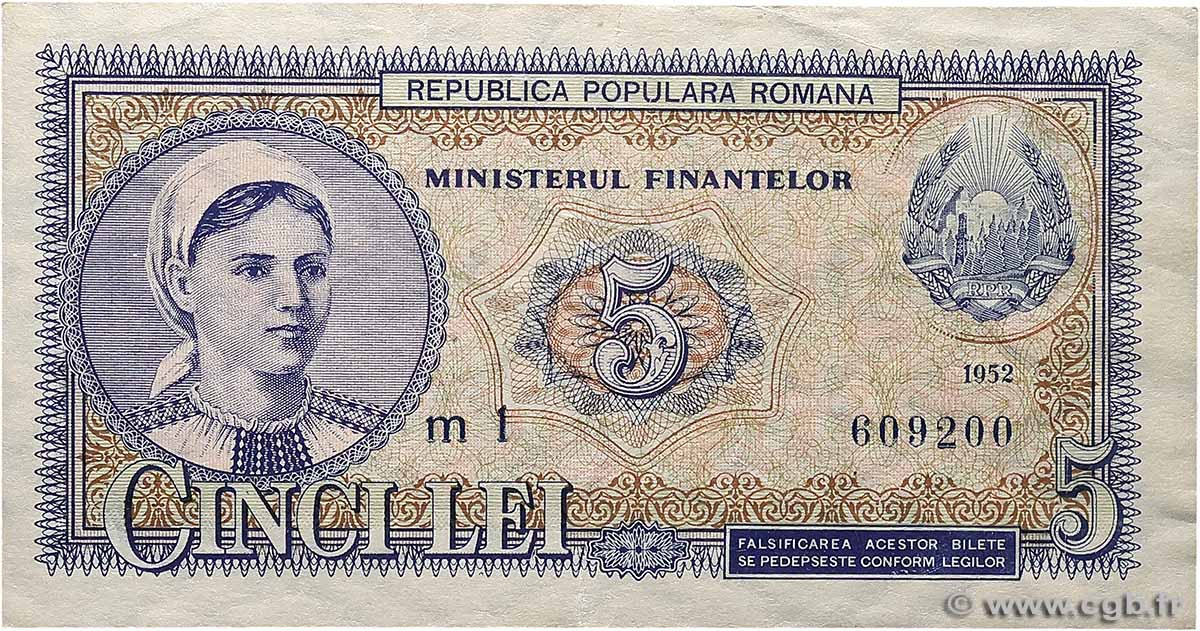 5 Lei ROMANIA  1952 P.083b XF