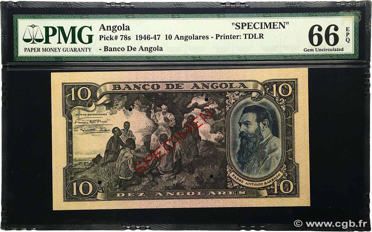 10 Angolares Spécimen ANGOLA  1946 P.078s NEUF