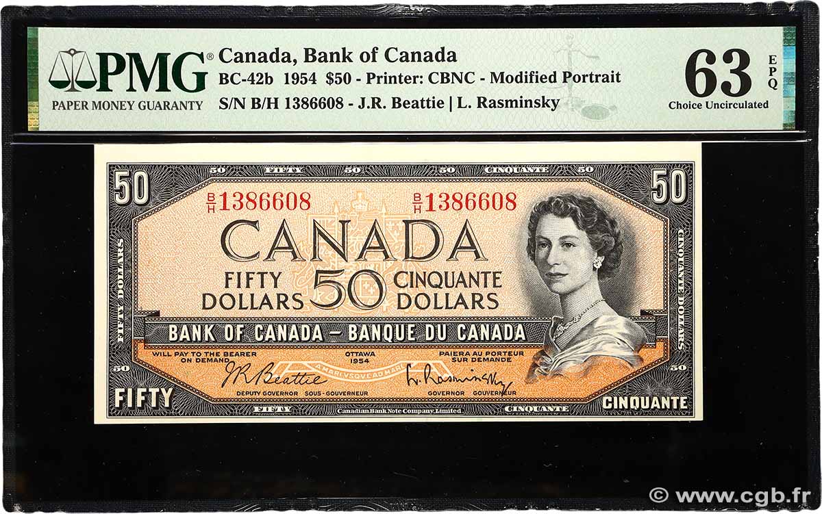 50 Dollars CANADA  1954 P.081b pr.NEUF