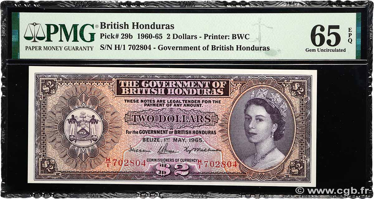 2 Dollars HONDURAS BRITANNIQUE  1965 P.29b NEUF