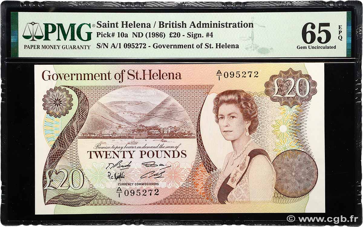 20 Pounds SAINTE HÉLÈNE  1986 P.10a NEUF