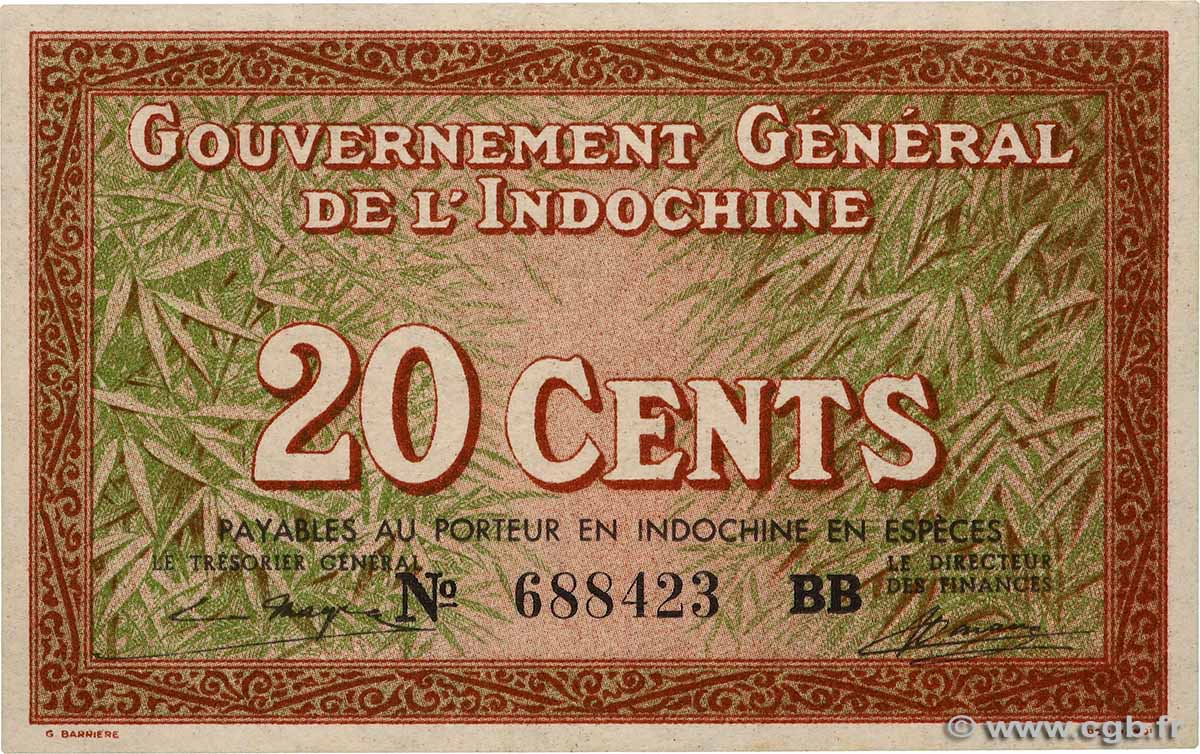 20 Cents FRANZÖSISCHE-INDOCHINA  1939 P.086c ST