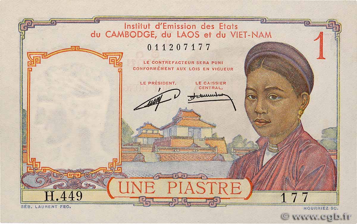 1 Piastre INDOCHINE FRANÇAISE  1953 P.092 NEUF