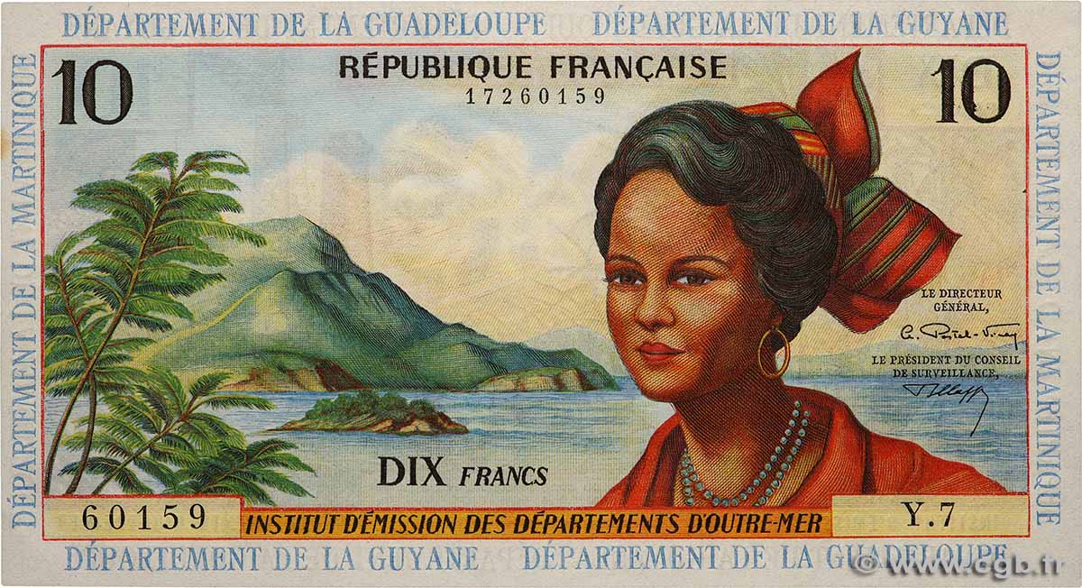 10 Francs ANTILLES FRANÇAISES  1964 P.08b pr.NEUF