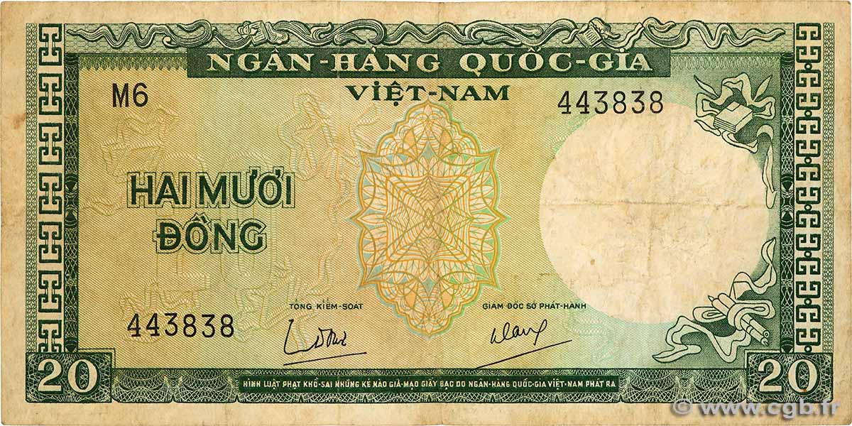 20 Dong VIET NAM SOUTH  1964 P.16a F
