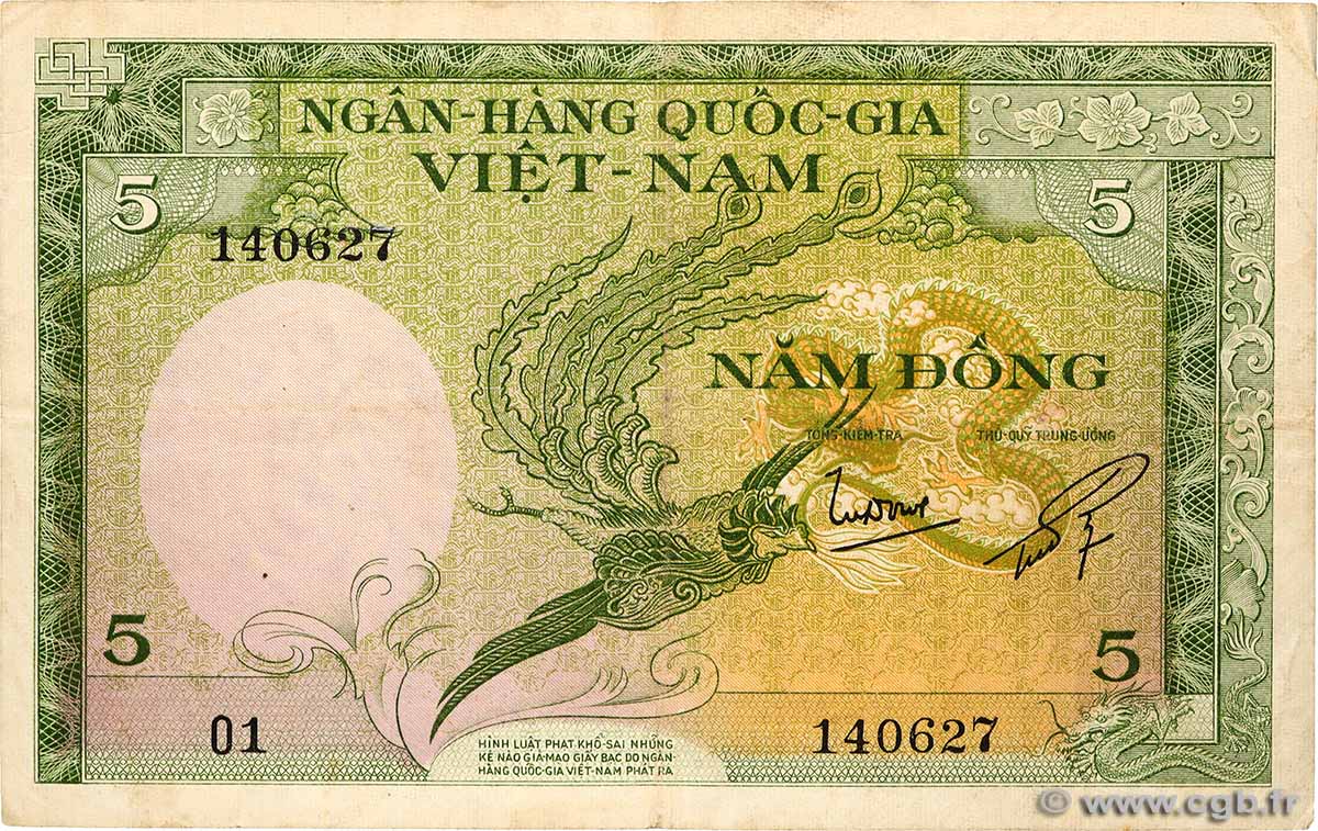 5 Dong VIET NAM SOUTH  1955 P.02a F+