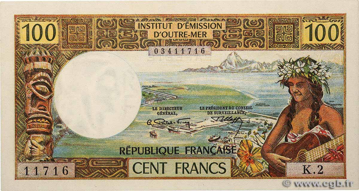 100 Francs TAHITI  1973 P.24b UNC-