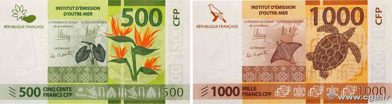 500 et 1000 Francs Lot POLYNÉSIE, TERRITOIRES D&nbsp;OUTRE MER  2014 P.05 et P.06 pr.NEUF