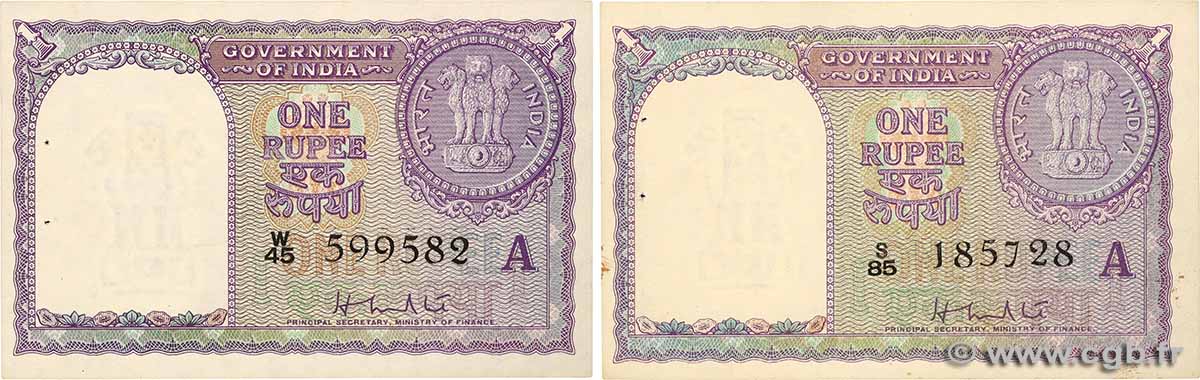 1 Rupee Lot INDIA  1957 P.075b XF