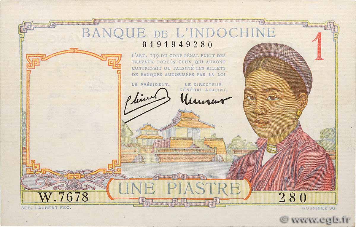 1 Piastre INDOCHINE FRANÇAISE  1946 P.054c pr.NEUF