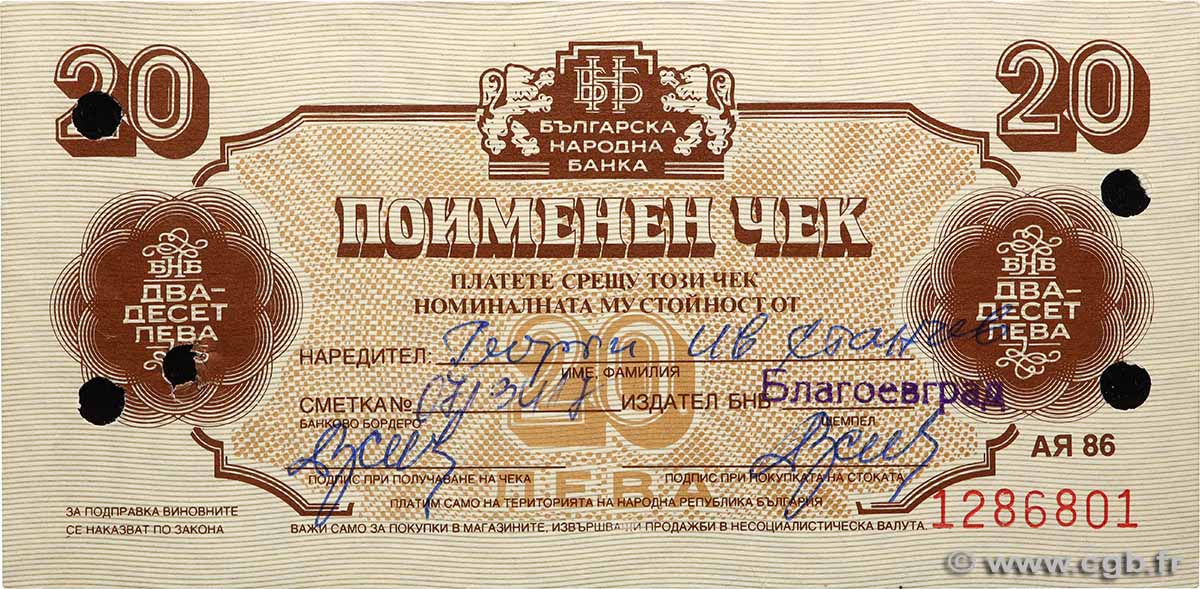 20 Leva BULGARIA  1986 P.FX.40a AU