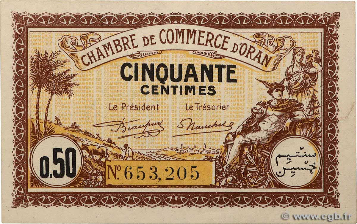 50 Centimes ALGÉRIE Oran 1922 JP.141.31 pr.NEUF