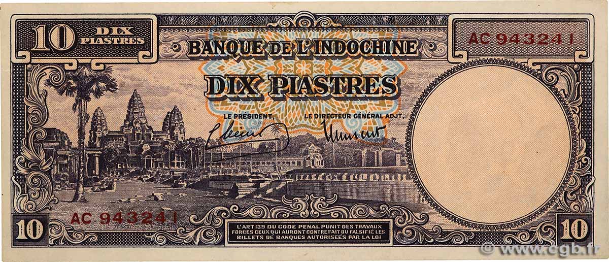 10 Piastres FRANZÖSISCHE-INDOCHINA  1947 P.080 fST+