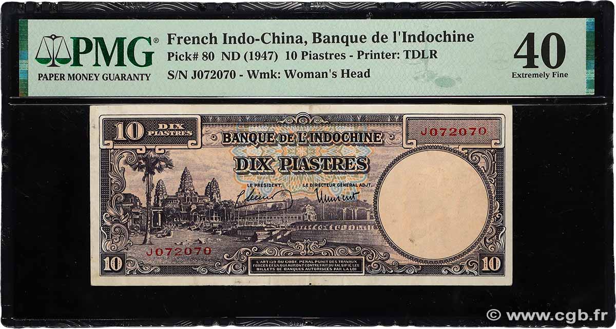 10 Piastres INDOCHINA  1947 P.080 EBC