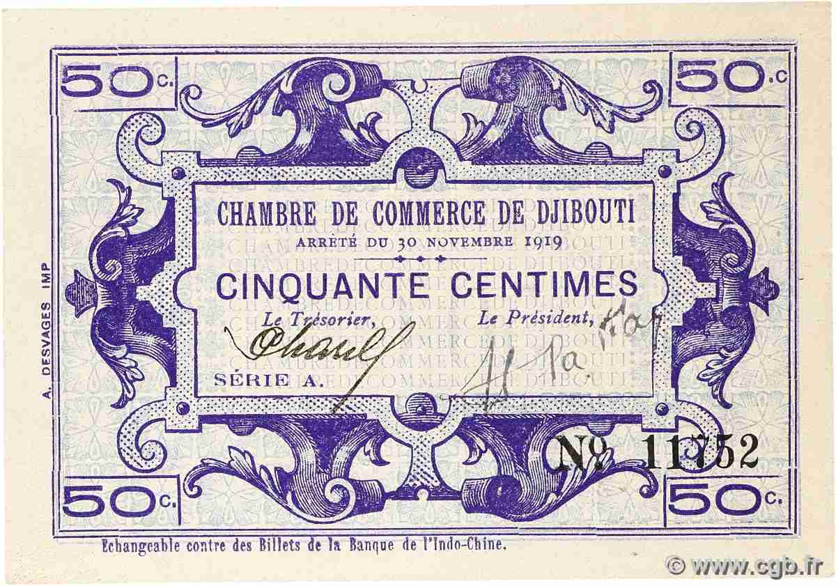 50 Centimes DJIBOUTI  1919 P.23 SPL