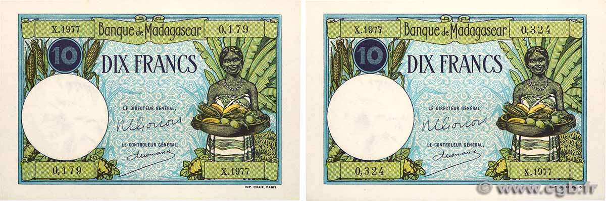 5 Francs Lot MADAGASCAR  1948 P.036 pr.NEUF