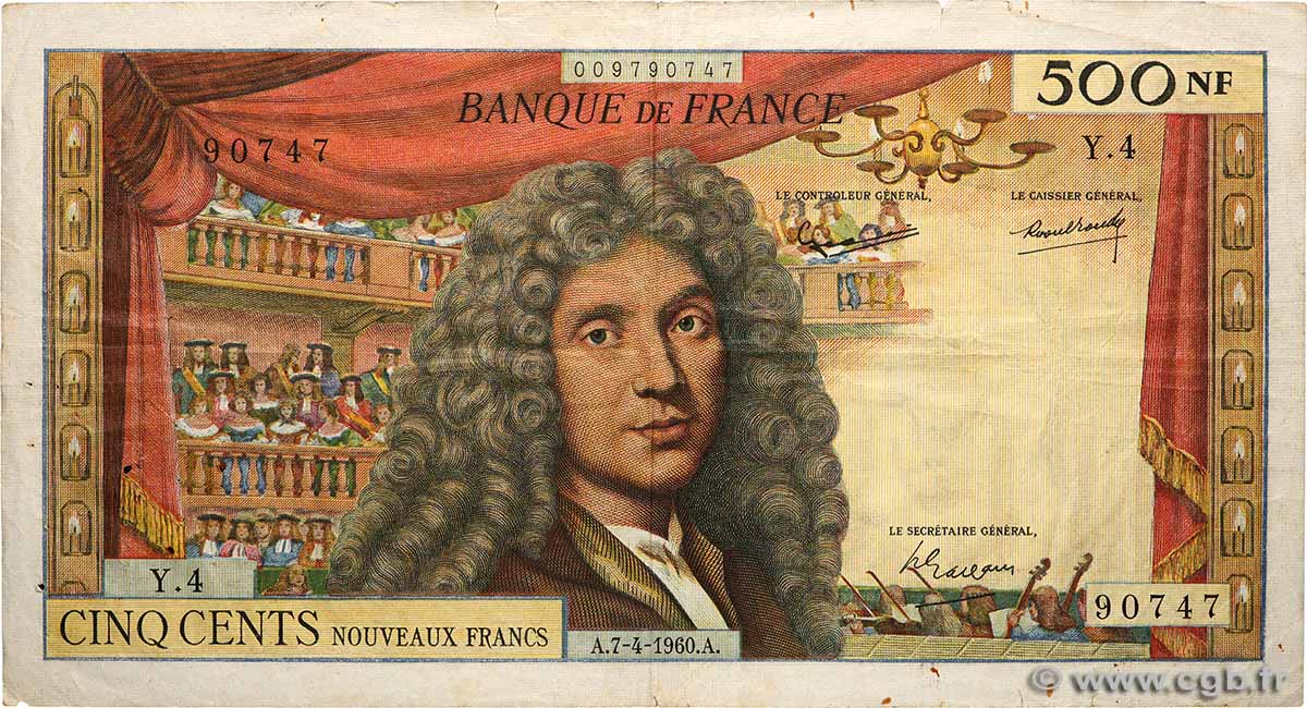 500 Nouveaux Francs MOLIÈRE FRANKREICH  1960 F.60.02 S
