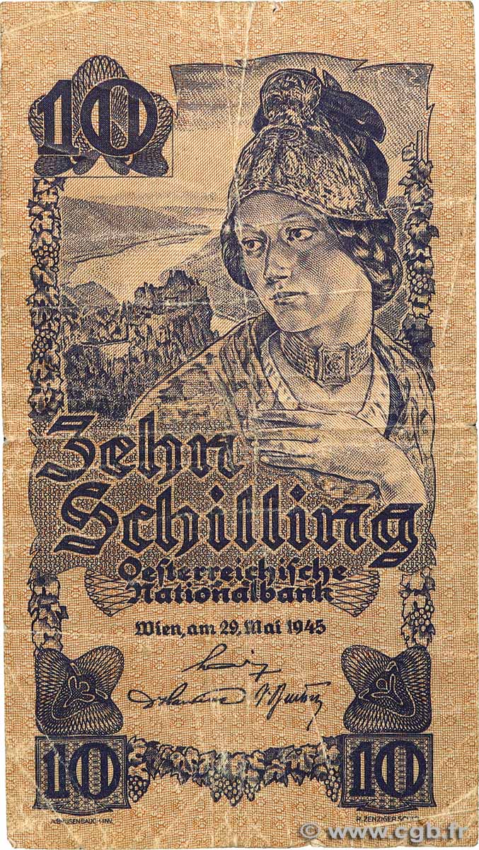 10 Schilling AUSTRIA  1945 P.114 F