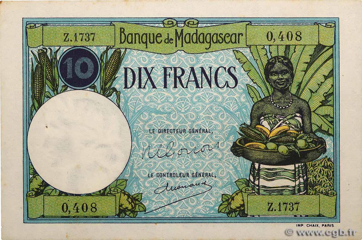 10 Francs MADAGASCAR  1948 P.036 pr.SPL