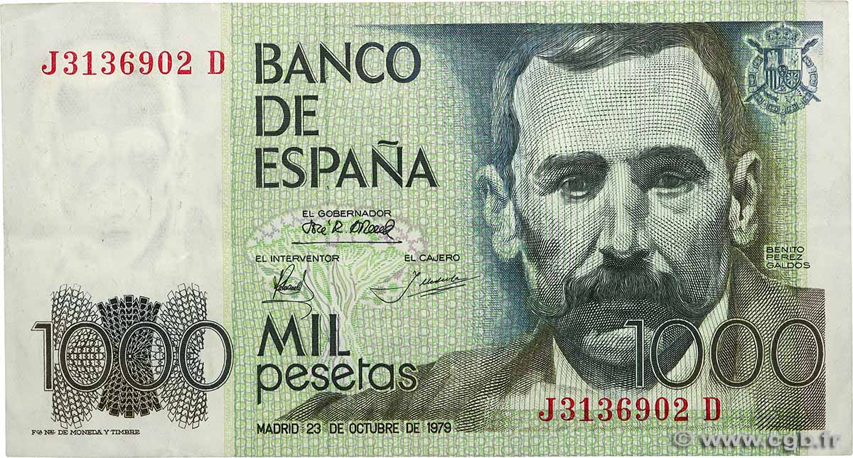 1000 Pesetas ESPAÑA  1979 P.158 MBC